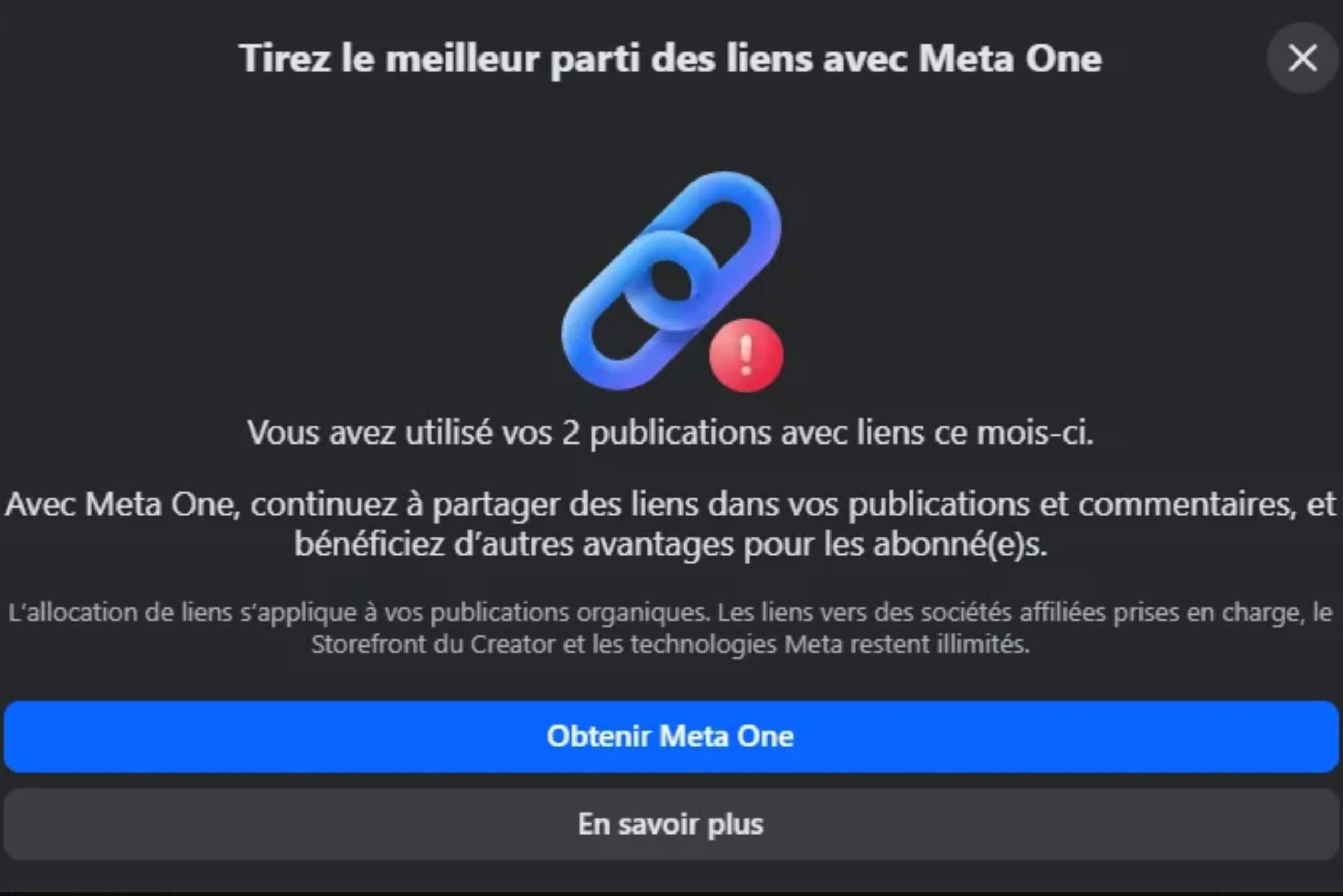 Facebook limite les liens à 2 par mois : que faire ?